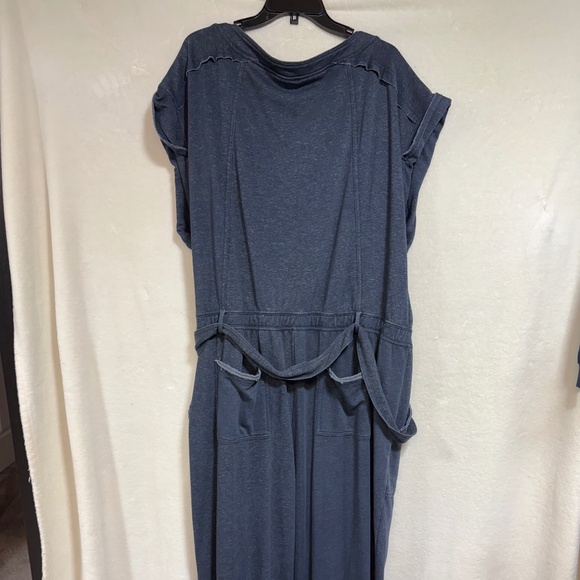 Daily Practice Anthropologie Blue 3X Jumpsuit Jumper Soft Elastic Waist w/Pocket - Picture 5 of 13